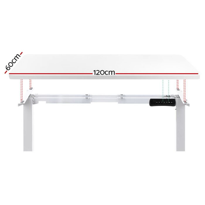 Artiss Standing Desk Motorised Dual Motor 120CM White - Image 3