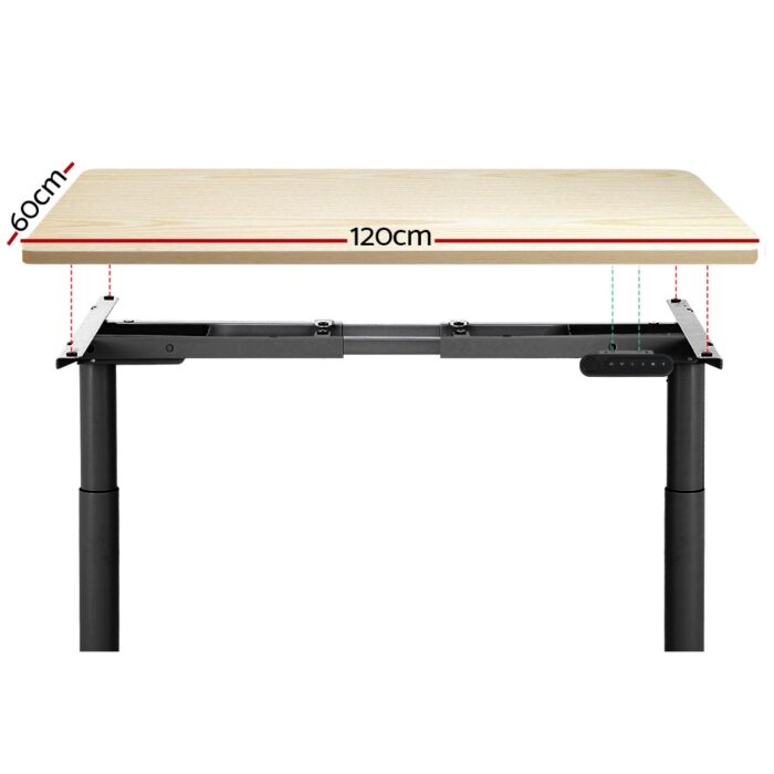 Artiss Standing Desk Motorised Electric Dual Motor White Oak 120CM - Image 3