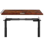 Artiss Standing Desk Motorised Electric Dual Motor Rustic Brown 120CM - Image 3