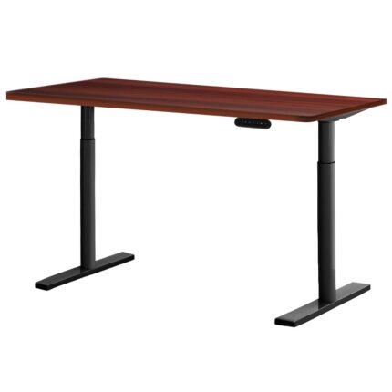 Artiss Motorised Adjustable Standing Desk Dual Motor Walnut 140CM