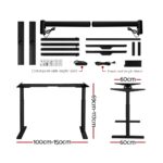 Artiss Motorised Adjustable Standing Desk Dual Motor Walnut 140CM - Image 2