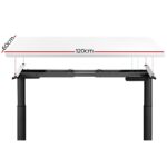 Artiss Motorised Adjustable Standing Desk Dual Motor White 120CM - Image 3