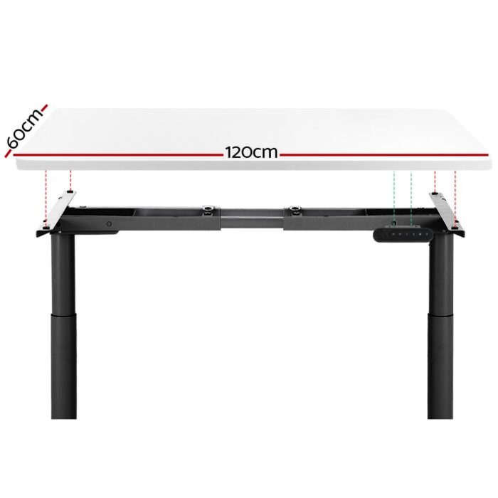Artiss Motorised Adjustable Standing Desk Dual Motor White 120CM - Image 3
