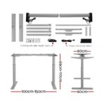 Artiss Electric Standing Desk Motorised Adjustable Sit Stand Desks Grey Walnut - Image 2