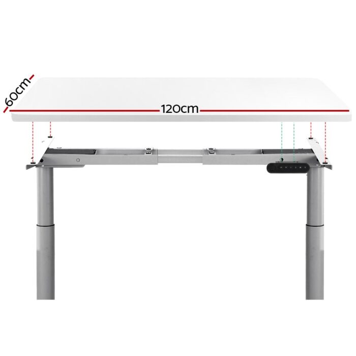 Artiss Electric Standing Desk Motorised Adjustable Sit Stand Desks Grey White - Image 3