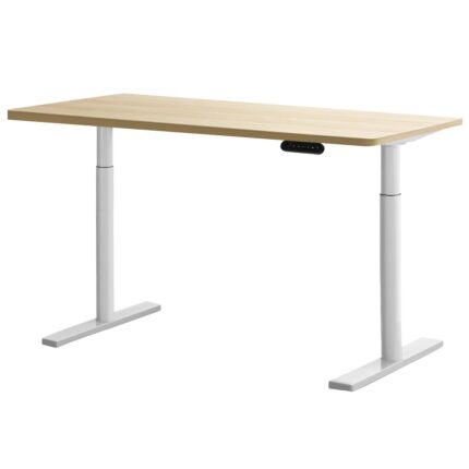Artiss Motorised Adjustable Standing Desk Dual Motor 140CM White Oak