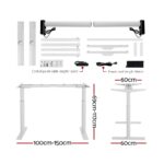 Artiss Motorised Adjustable Standing Desk Dual Motor 140CM White Oak - Image 2
