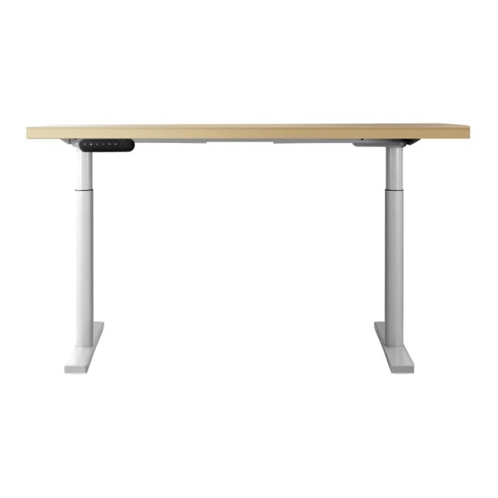 Artiss Motorised Adjustable Standing Desk Dual Motor 140CM White Oak - Image 4