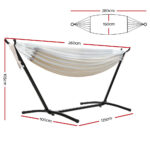 Gardeon Hammock Bed Camping Chair Outdoor Lounge Single Cotton with Stand - Image 2