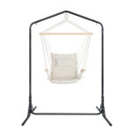 Gardeon Outdoor Hammock Chair with Stand Swing Hanging Hammock Garden Cream - Image 3