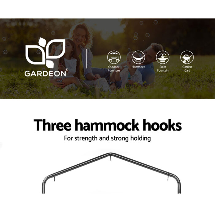 Gardeon Outdoor Hammock Chair with Stand Swing Hanging Hammock Garden Cream - Image 4