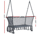 Gardeon Hammock Chair Outdoor Portable Camping Hammocks 2 Person Grey - Image 2