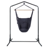 Gardeon Outdoor Hammock Chair with Stand Swing Hanging Hammock with Pillow Grey - Image 3