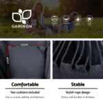 Gardeon Hammock Chair Outdoor Camping Hanging with Steel Stand Grey - Image 4