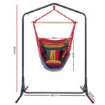 Gardeon Outdoor Hammock Chair with Stand Swing Hanging Hammock Pillow Rainbow - Image 2