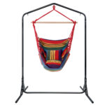 Gardeon Outdoor Hammock Chair with Stand Swing Hanging Hammock Pillow Rainbow - Image 3
