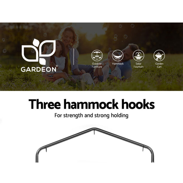 Gardeon Outdoor Hammock Chair with Stand Swing Hanging Hammock Pillow Rainbow - Image 4