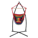 Gardeon Hammock Chair Outdoor Camping Hanging with Steel Stand Rainbow - Image 3