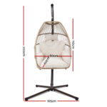 Gardeon Outdoor Egg Swing Chair Wicker Rope Furniture Pod Stand Cushion Latte - Image 2