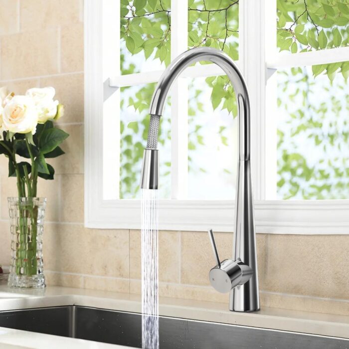WELS Kitchen Tap Pull Out Down Mixer Tap Spray Sink Basin Faucet Laundry Taps - Image 3