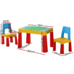 Keezi 3PCS Kids Table and Chairs Set Activity Toys Storage Box Desk Blocks - Image 2
