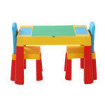 Keezi 3PCS Kids Table and Chairs Set Activity Toys Storage Box Desk Blocks - Image 4