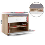 Artiss Shoe Cabinet Bench Shoes Storage Organiser Rack Fabric Seat Wooden Cupboard Up to 8 pairs - Image 2