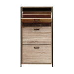 Artiss Shoe Cabinet Shoes Storage Rack Wooden Organiser Up to 24 Pairs Shelf Cupboard Metal Frame - Image 3