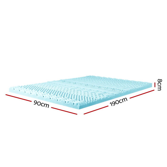 Giselle Bedding Memory Foam Mattress Topper 11-Zone 8cm Single - Image 2