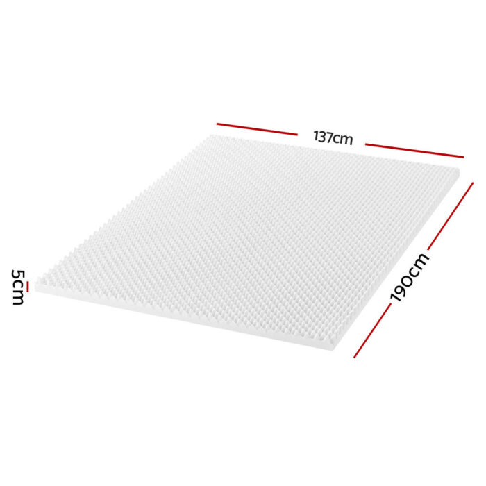 Giselle Bedding Memory Foam Mattress Topper Egg Crate 5cm Double - Image 2