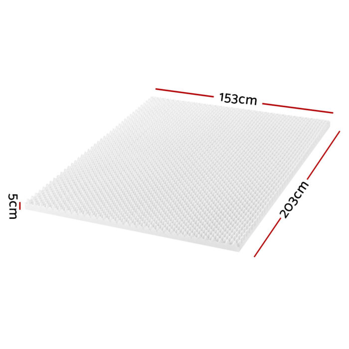 Giselle Bedding Memory Foam Mattress Topper Egg Crate 5cm Queen - Image 2