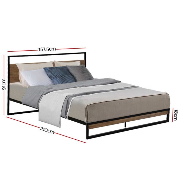 Artiss Bed Frame Queen Size Metal Frame DANE - Image 2