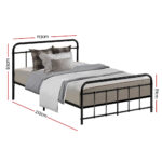 Artiss Bed Frame Metal Frames LEO - King Single(Black) - Image 2