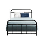 Artiss Bed Frame Metal Frames LEO - King Single(Black) - Image 3