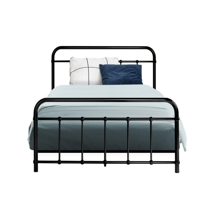 Artiss Bed Frame Metal Frames LEO - King Single(Black) - Image 3