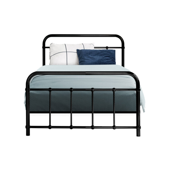 Artiss Bed Frame Metal Frames LEO - Single (Black) - Image 3