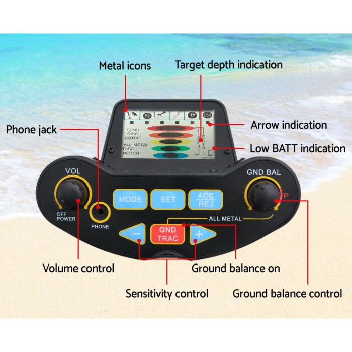 Metal Detector Deep Sensitive Searching Gold Digger Treasure Hunter LCD Screen - Image 4