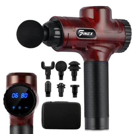 Finex 6 Heads LCD Massage Gun Percussion Vibration Muscle Therapy Deep Tissue