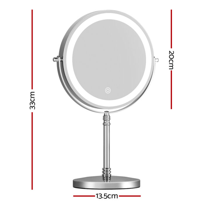 Embellir Makeup Mirror LED Light Cosmetic Round 360° Rotation 10X Magnifying - Image 2
