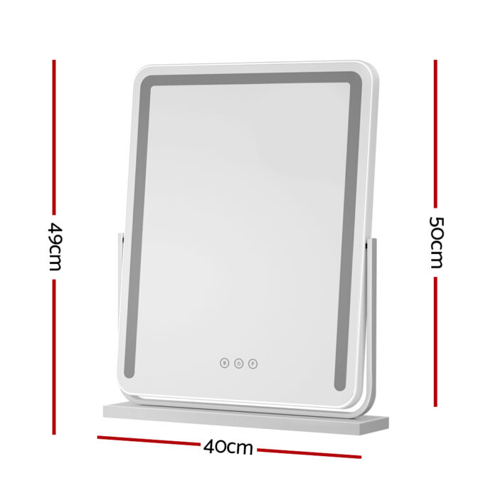 Embellir Makeup Mirror with Lights Hollywood Vanity LED Mirrors White 40X50CM - Image 2