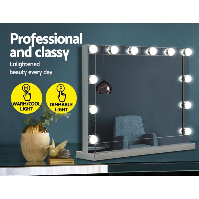 Embellir Makeup Mirror Hollywood with Light Frame Vanity Dimmable Wall 12 LED - Image 4