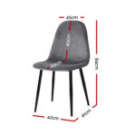 Artiss Dining Chairs Grey Velvet Set of 4 Nova - Image 2