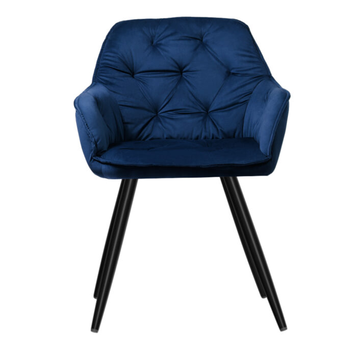 Artiss Dining Chairs Velvet Blue Set of 2 Calivia - Image 3