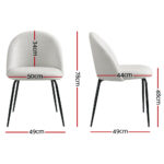 Artiss Dining Chairs Accent Chairs Armchair Kitchen Sherpa Boucle Chair White - Image 2