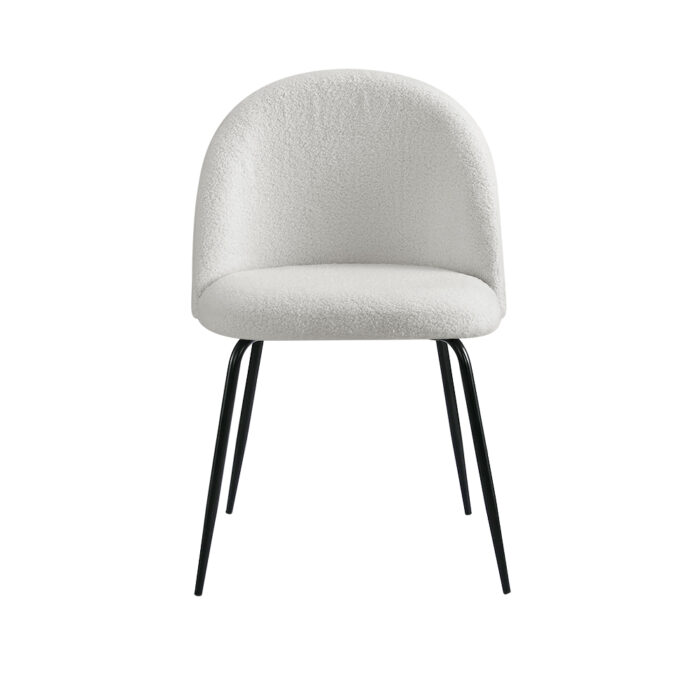 Artiss Dining Chairs Accent Chairs Armchair Kitchen Sherpa Boucle Chair White - Image 3
