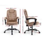 Artiss 2 Point Massage Office Chair PU Leather Espresso - Image 2