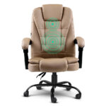 Artiss 2 Point Massage Office Chair PU Leather Espresso - Image 3