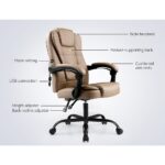 Artiss 2 Point Massage Office Chair PU Leather Espresso - Image 4