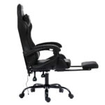Artiss 2 Point Massage Gaming Office Chair Footrest Black - Image 4