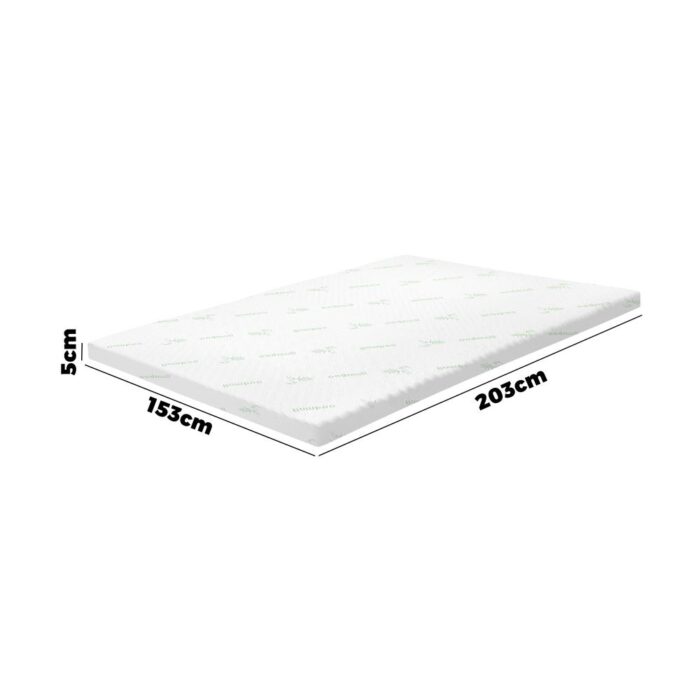 Bedra Memory Foam Mattress Topper Cool Gel 7-Zone 5CM Queen - Image 2